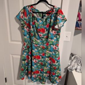 Floral Tropical Print dress uk 22